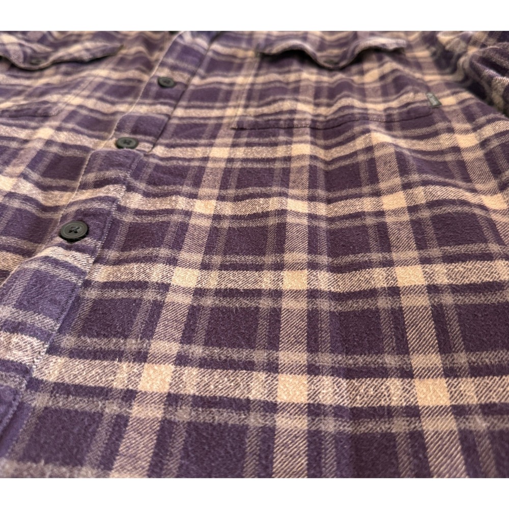 Columbia Omni-Wick Plaid Flannel Button Down Shirt Mens L Purple Tan - Picture 7 of 8
